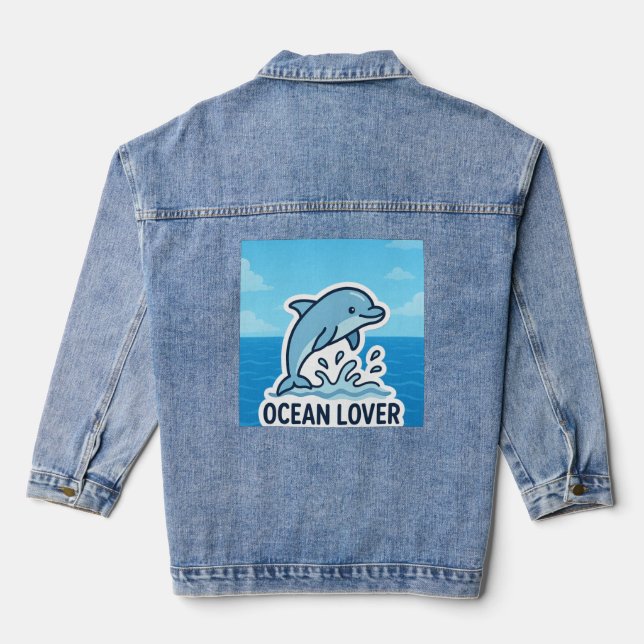 Veste En Jean Vibes dauphins (Verso)