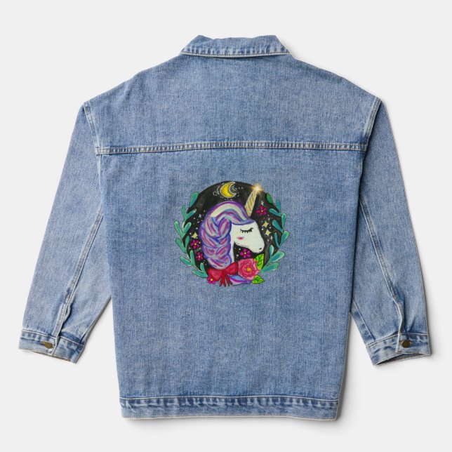Veste En Jean Vibes de Licorne Magique  (Verso)