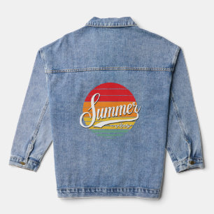 Veste En Jean Vibes d'été Couleurs rétro Couleur coucher de sole