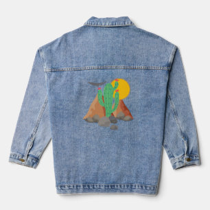 Veste En Jean Vibes du désert occidental : Cactus du sud-ouest D