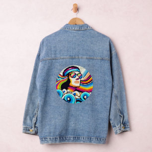 Veste En Jean Vibes rétro - les années 70 Pixel Art Super pour H