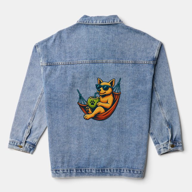 Veste En Jean Vibes Tropical Pup (Verso)