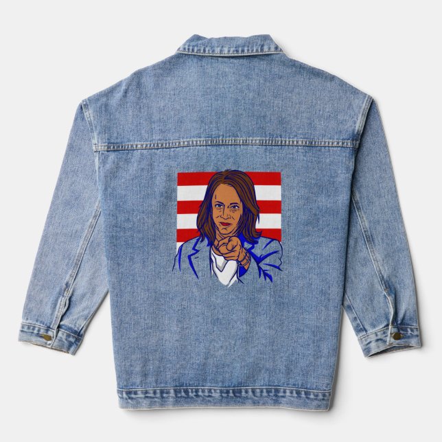 Veste En Jean vice-président kamala harris flag (Verso)