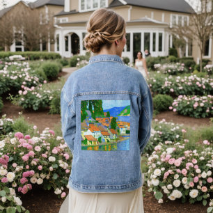 Veste En Jean Village méditerranéen impressionniste au bord de l