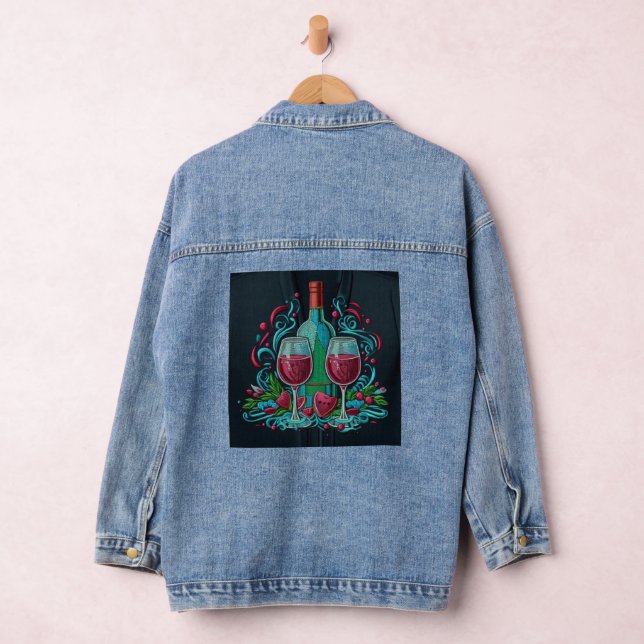 Veste En Jean Vin amusant O'clock broderie look (Hangar)