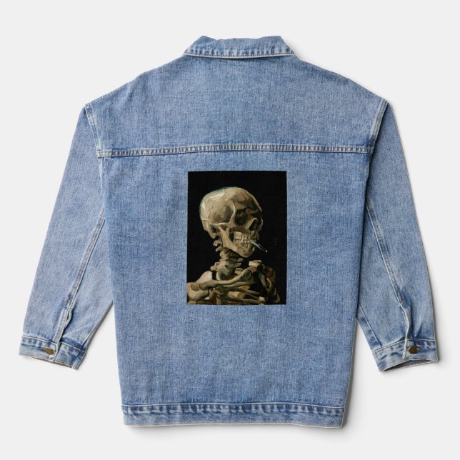 Veste En Jean Vincent van Gogh - Crâne avec cigarette brûlante (Verso)