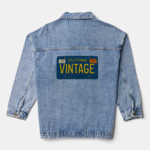 Veste En Jean Vintage Rétro Plaque d'Immatriculation Californien