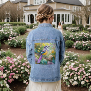 Veste En Jean Violet Tufted Jay Imaginaire Bird