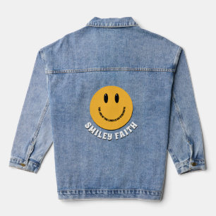 Veste En Jean Visage Smiley Chrétien Smiley Foi Joie du Seigneur