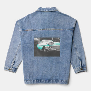 Veste En Jean Voiture classique bleu vif à chevy impala 1958