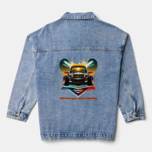 Veste En Jean Voiture Musclée Rétro - Quand la Puissance Comptai