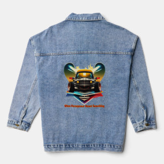 Veste En Jean Voiture Musclée Rétro - Quand la Puissance Comptai