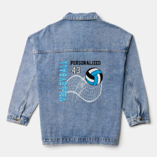 Veste En Jean Volley-ball personnalisé - Bleu bébé
