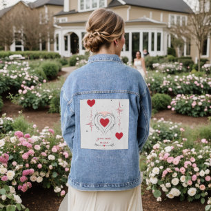 Veste En Jean Vous êtes à moi Minimaliste Ligne de cœur Art
