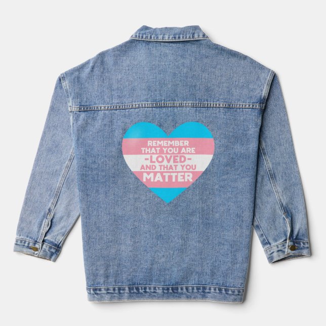Veste En Jean Vous êtes aimé Vous avez de l'importance (Coeur du (Verso)