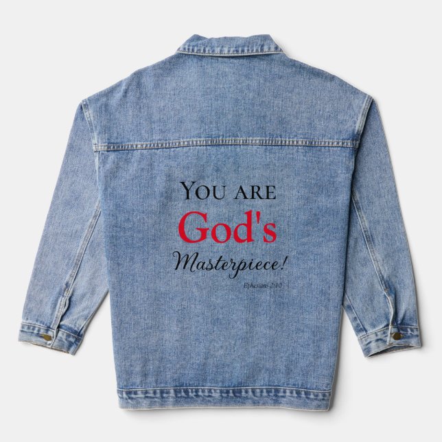 Veste En Jean Vous êtes le chef-d'oeuvre de Dieu chrétien (Verso)