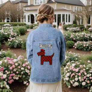 Veste En Jean Wallace Tartan Scottie Chien Personnalisé