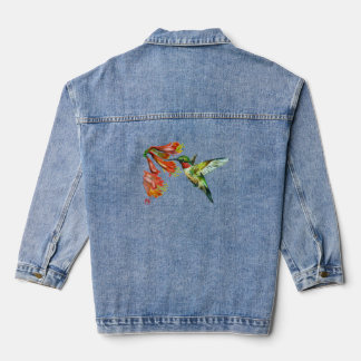 Veste En Jean Watercolor Hummingbird
