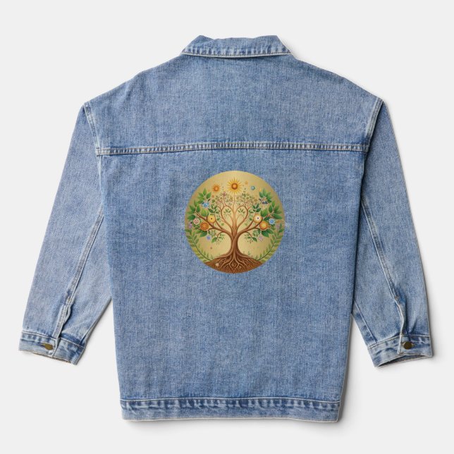Veste En Jean Wellness Tree of Life Healing Denim Jacket (Verso)