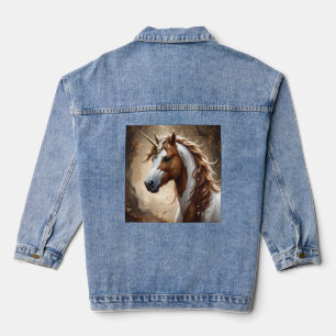 Veste En Jean Whispers De L'Imaginaire Brown Et Blanc Unicorn,