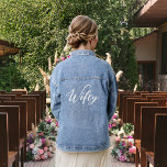 Veste En Jean Wifey L'Épouse Mme Mariage<br><div class="desc">Superbe veste en denim. Parfait pour la photo avec la fête de la Mariée !</div>