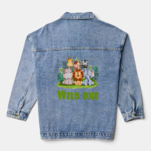 Veste En Jean Wild One Zoo Anniversaire Safari Jungle Animal Bab