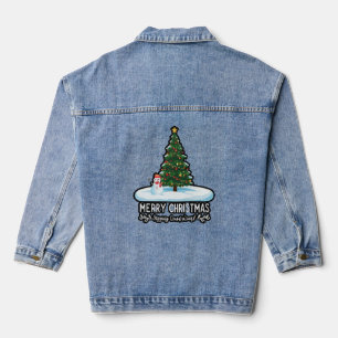 Veste En Jean "Winter Wonderland : Arbres de Noël, Snowmen & Rei
