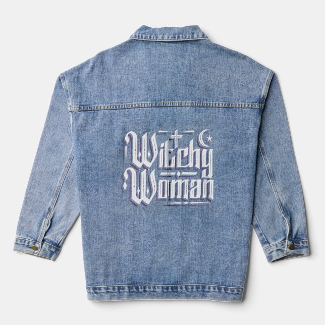 Veste En Jean Witchy Woman Wicca Moon (Verso)