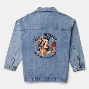 Veste En Jean Witty Retro Girl - Plutôt fatigué de Bull Tri-Blen