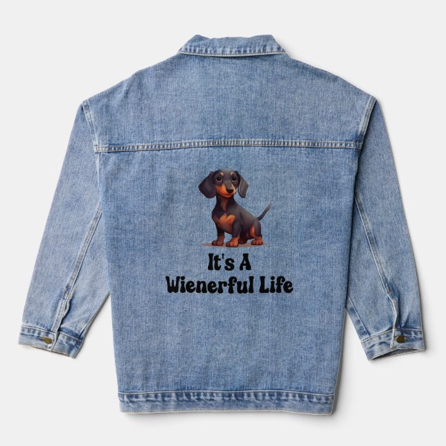 Veste En Jean Womens Wiener Dog - C'est une vie Wienerful (Verso)