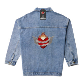 Veste En Jean WORK LOVE BALANCE with wings