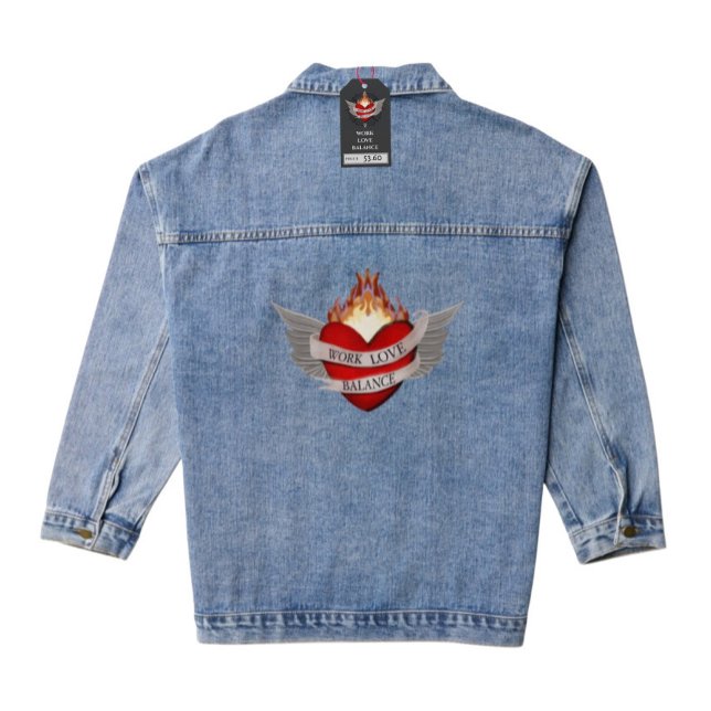 Veste En Jean WORK LOVE BALANCE with wings (Créateur téléchargé)