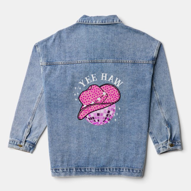 Veste En Jean Yee Haw Rose Purple Cowgirl Disco Rodeo (Verso)