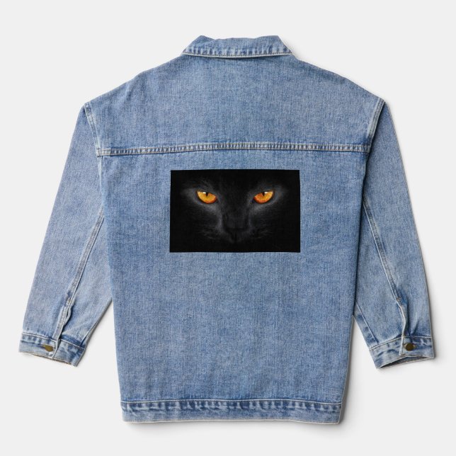 Veste En Jean Yeux de Chat Noir (Verso)