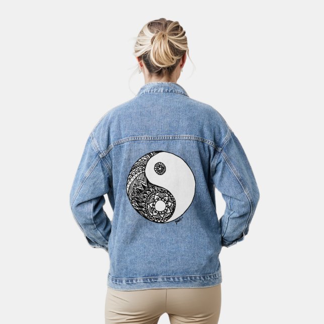 Veste En Jean Yin Yang Zen Art (Modèle)