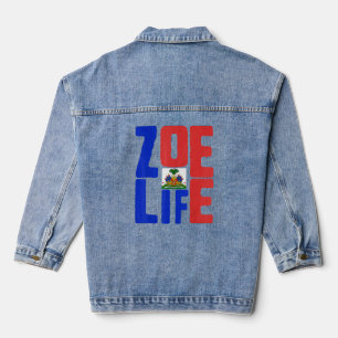 Veste En Jean Zoe Life Haitian Pride Parfait Haïti Flag Day Mai