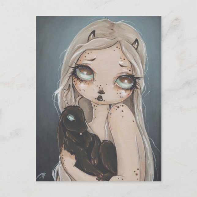 Veste gothique fée imaginaire art carte postale (Devant)