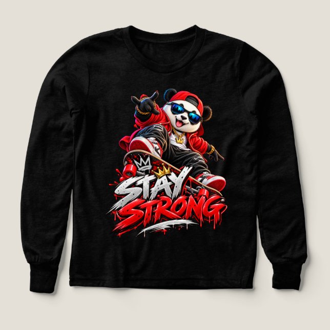 Veste graphique Stay Strong Cool Panda Skateboarde (Motif recto)