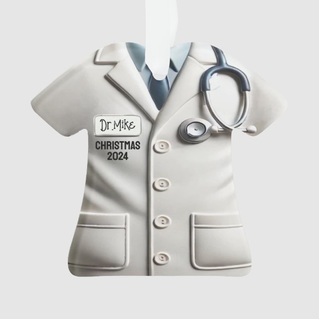 Veste Médicale Doctor Personnalisée Noël Ornam (devant)