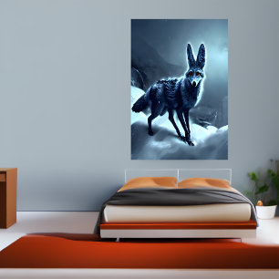 Veste noire dans la neige AI Art Poster
