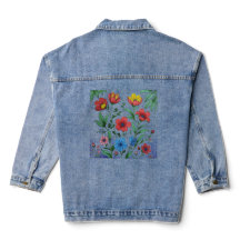 Vestes en jean avec des fleurs brodées