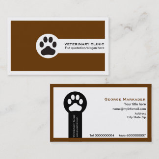 Vet/Vétérinaire Clinique minimaliste cartes de vis