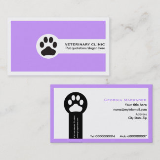 Vet/Vétérinaire Clinique minimaliste cartes de vis