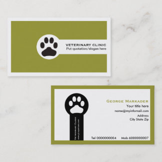 Vet/Vétérinaire Clinique minimaliste cartes de vis