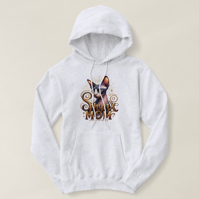 Vêtement de sweat à capuche pour femmes, chat sphy (Design devant)