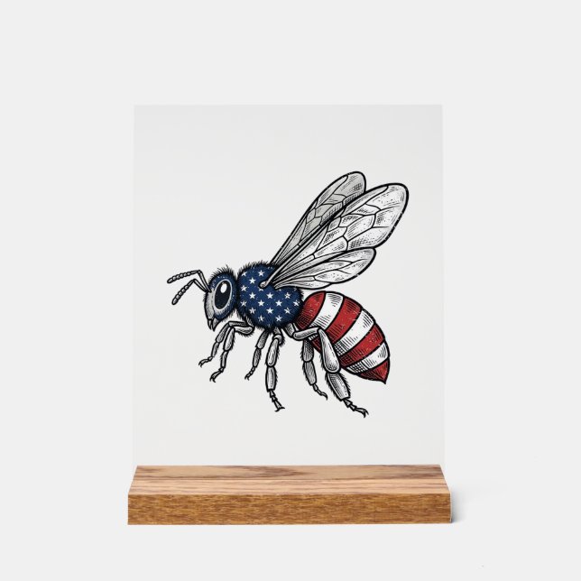 Vêtement graphique vectoriel abeille patriotique v (Recto)