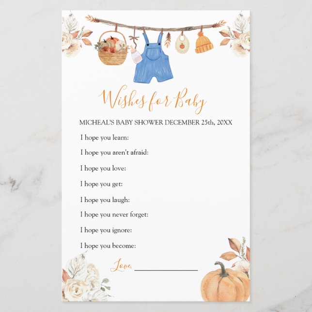 Vêtements Citrouilles Baby showers pour bébé (Devant)