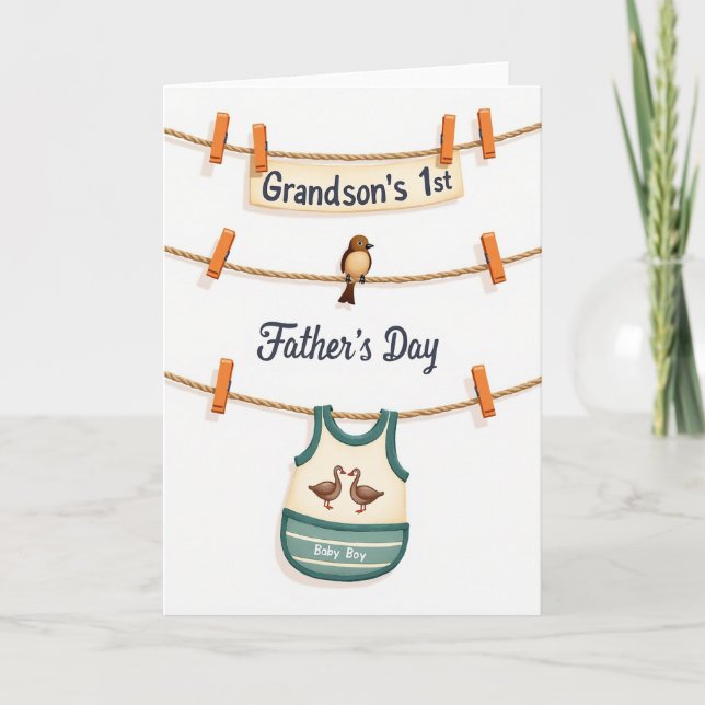 Vêtements de bébé carte de Fête des Pères (Devant)