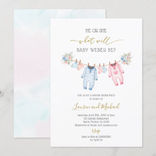 Vêtements de bébé Genre Révéler Invitation
