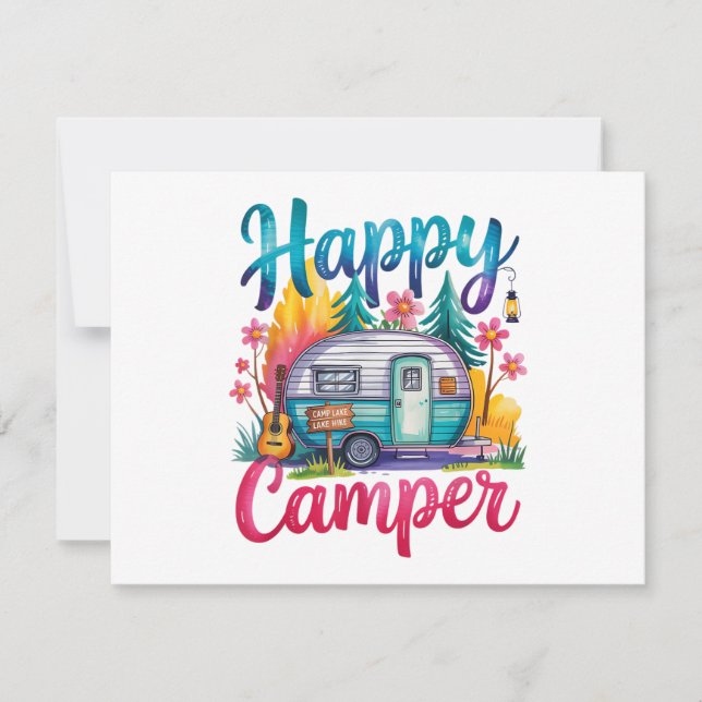 Vêtements de camping drôle Happy Camper Remorque R (Devant)